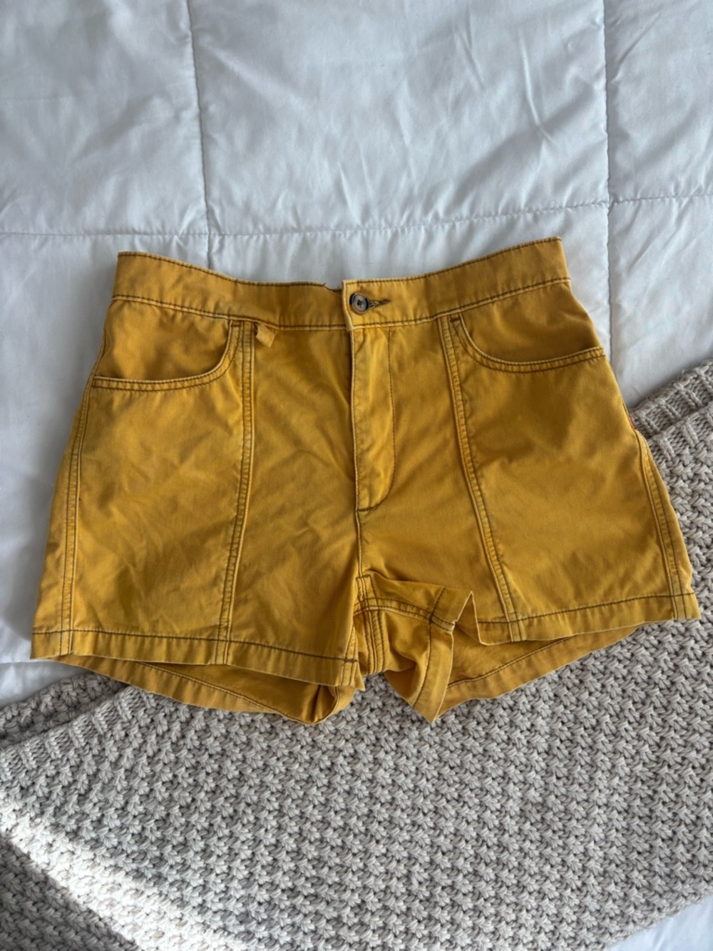 BDG Mustard High-Waist Utility Shorts
